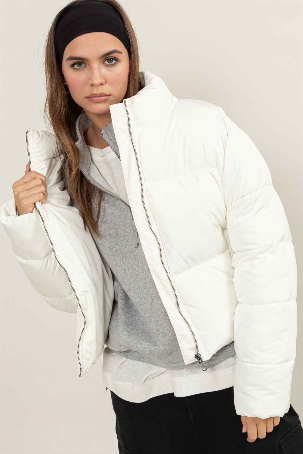 The Kilah Quilted Drawstring Puffer Jacket