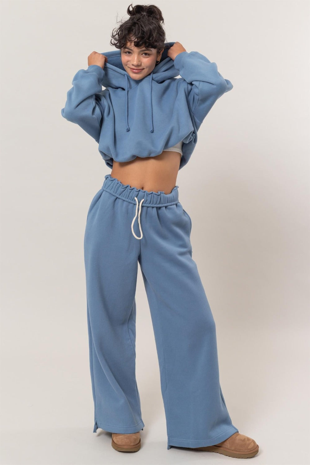 The Bubble Hem Cropped Hoodie