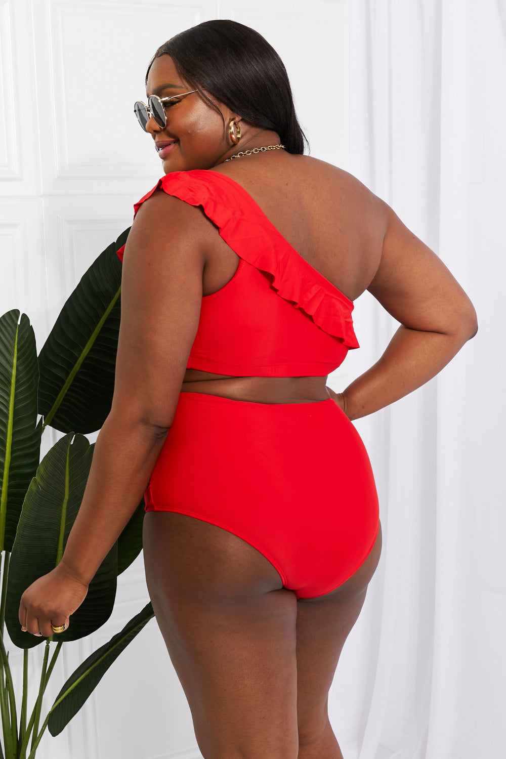 Ruffle One-Shoulder two piece Swimsuit