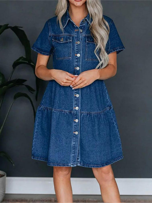 The Odette Denim Midi Dress