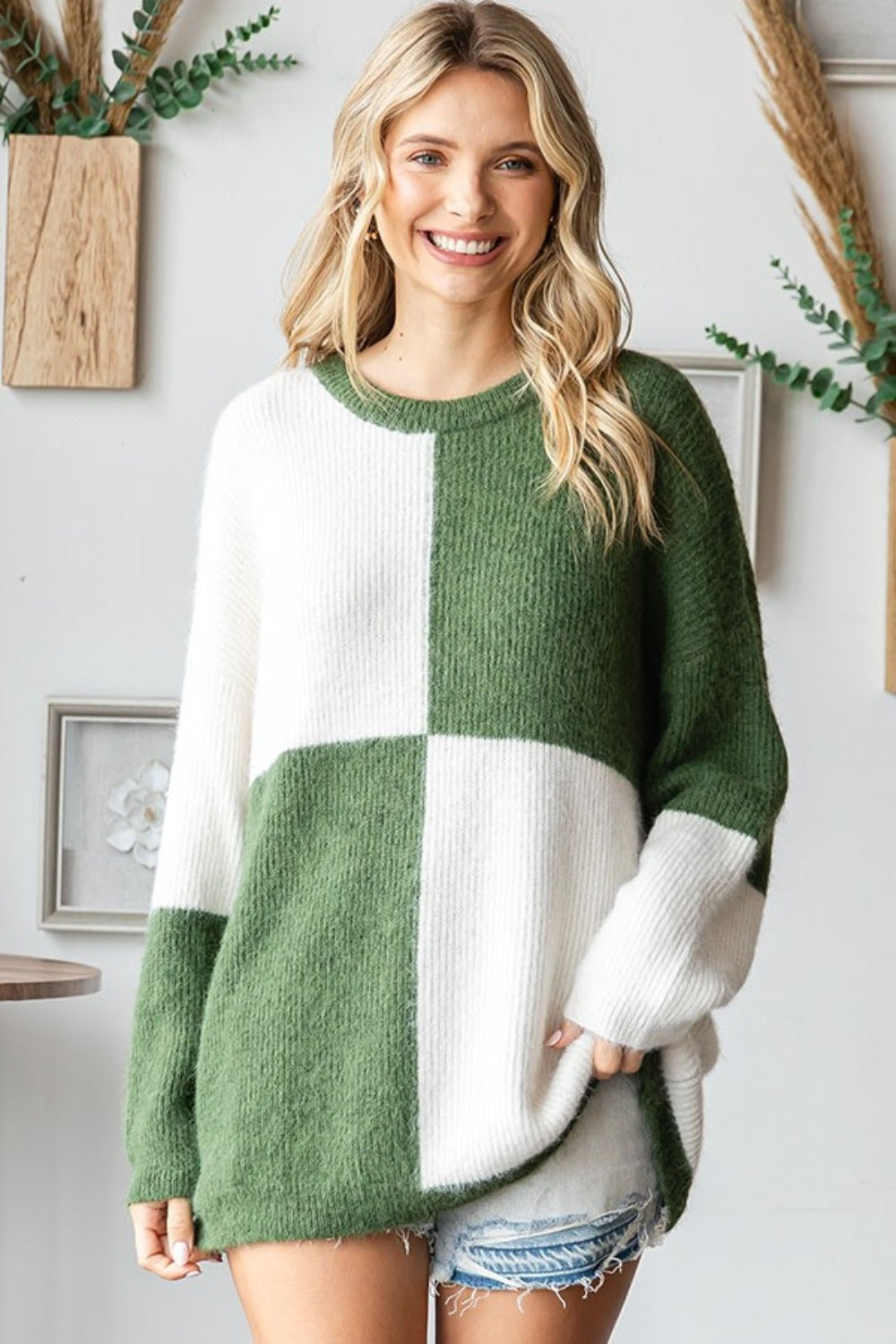 The Donovan Color Blocked Fuzzy Knit Sweater