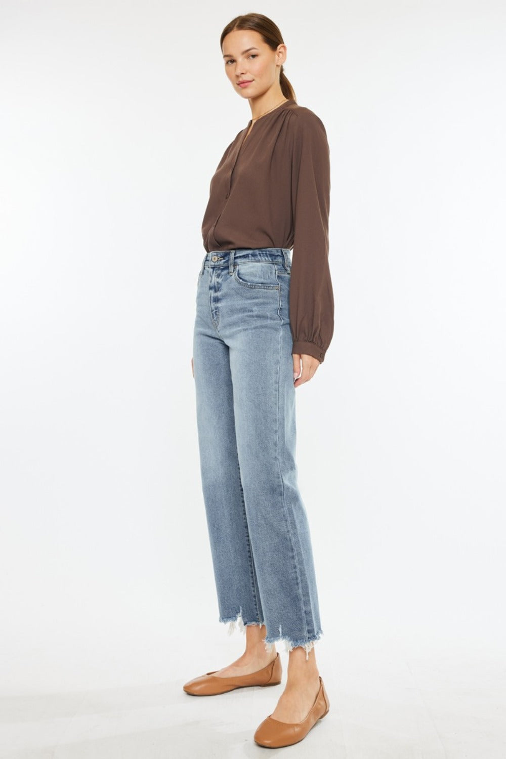 The Kancan High Rise Slim Wide Leg Jeans