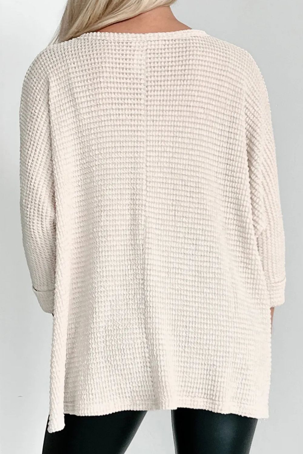 The Birdie Waffle-Knit Long Sleeve Top