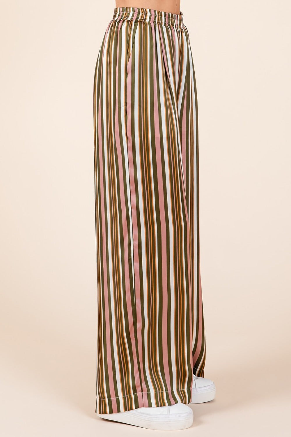 The Mika Striped Satin Wide Leg Pants