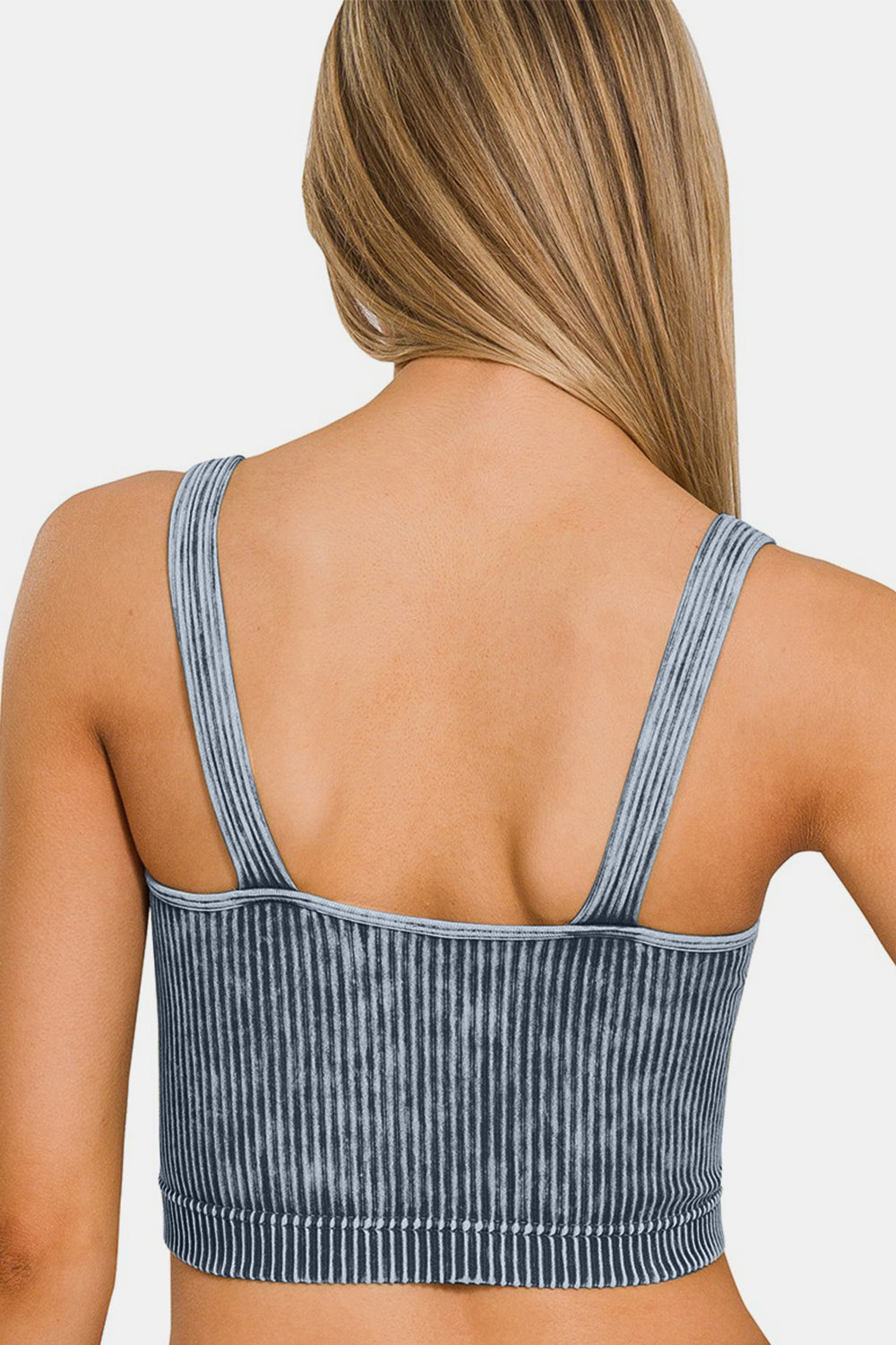 NEW! Washed Ribbed Cropped V-Neck Tank