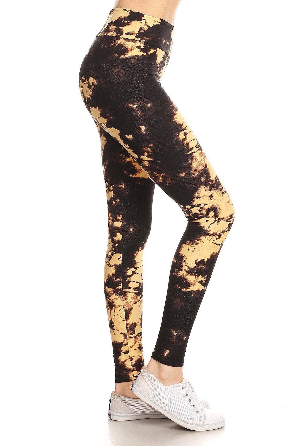 Neutral High waisted Tie Dyed Leggings