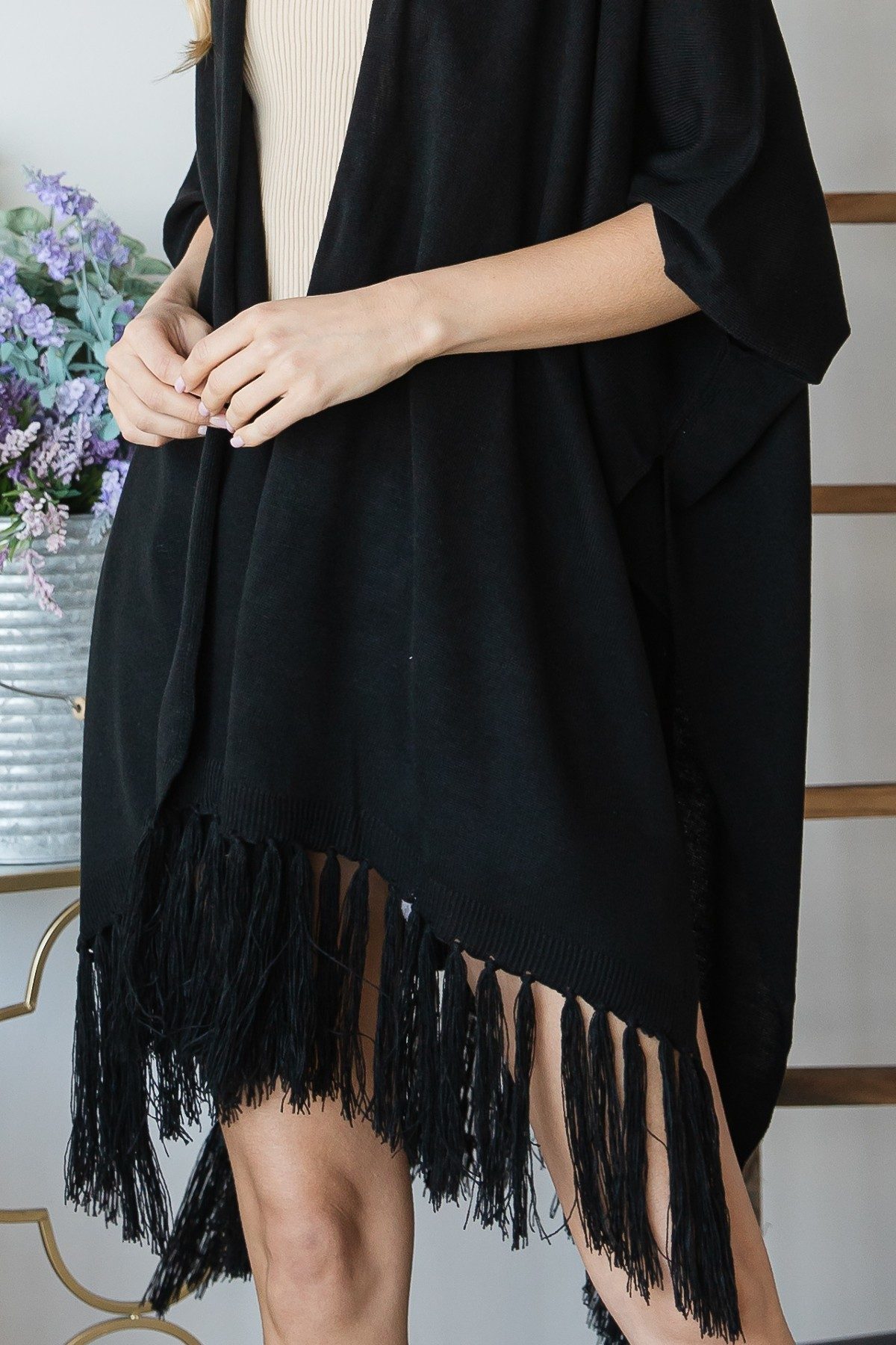 Draped Poncho Cardigan