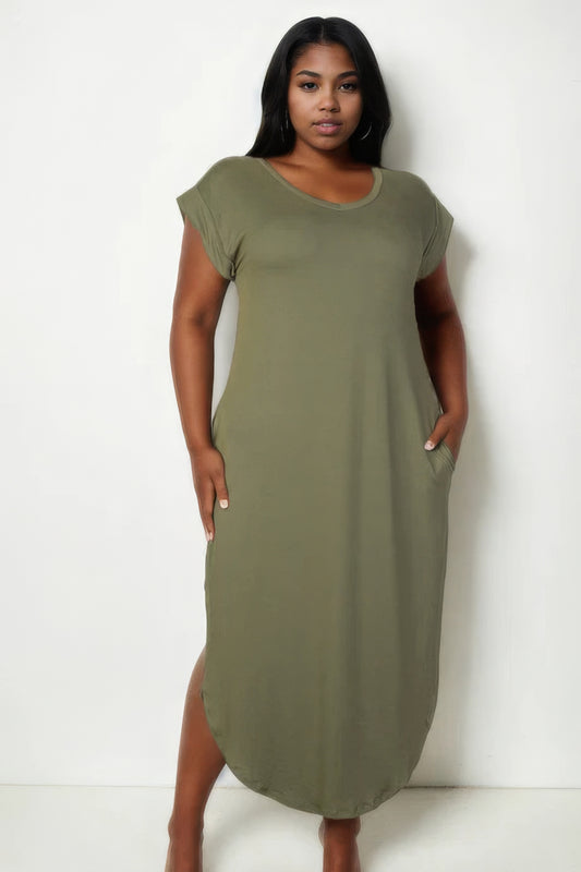 V-Neck Tee Long Dress
