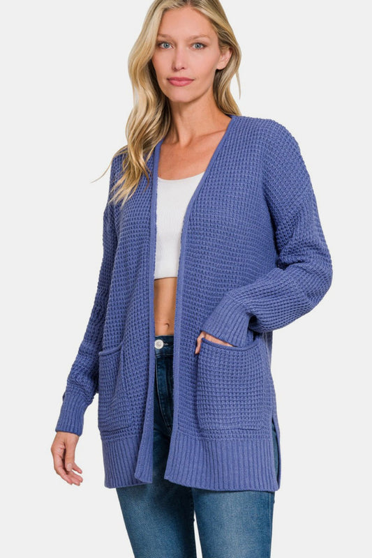 The Bristol Waffle Open Front Sweater Cardigan