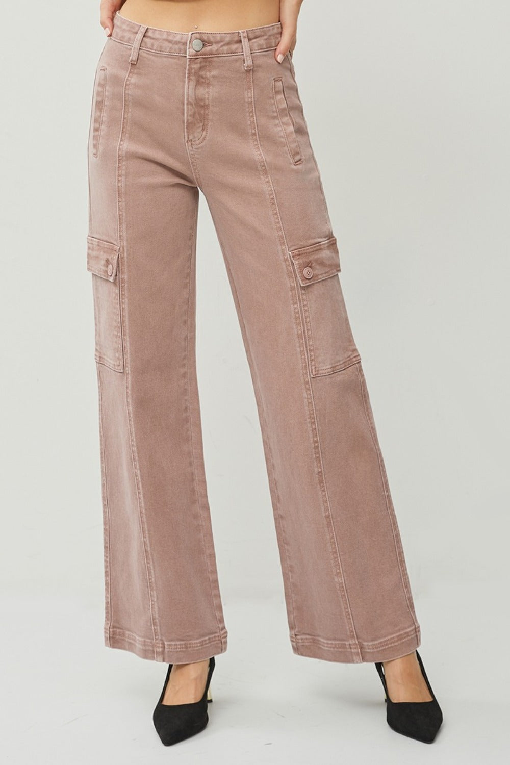 The Perla High Rise Wide Leg Cargo Jeans