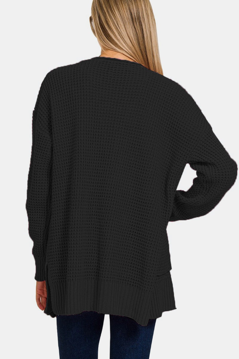 The Bristol Waffle Open Front Sweater Cardigan