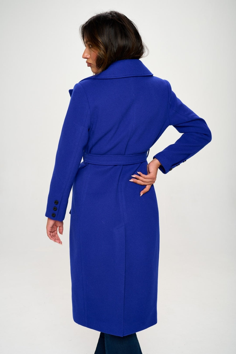 The Dara Double-Breasted Longline Coat with Belt