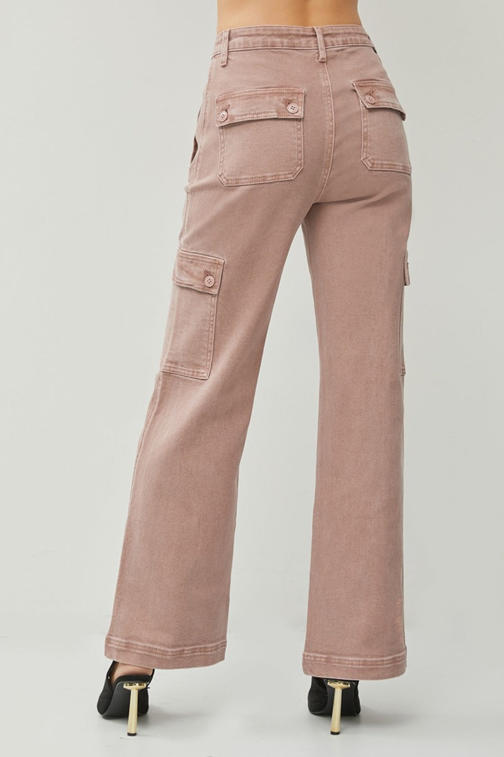 The Perla High Rise Wide Leg Cargo Jeans