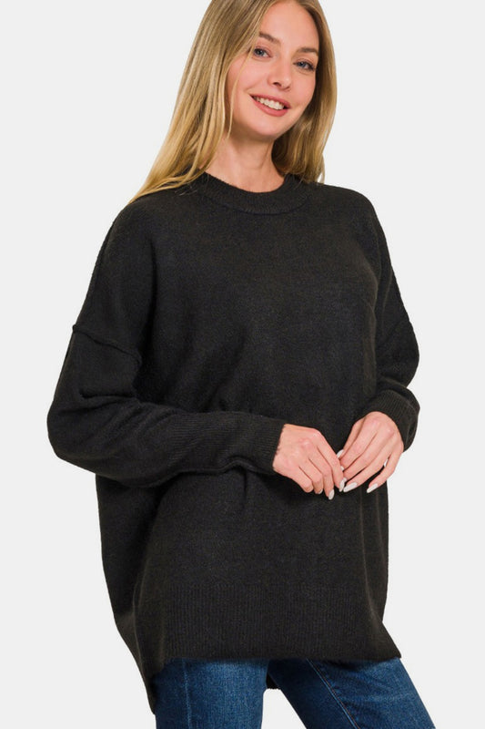 NEW! High-Low Drop Shoulder Sweater