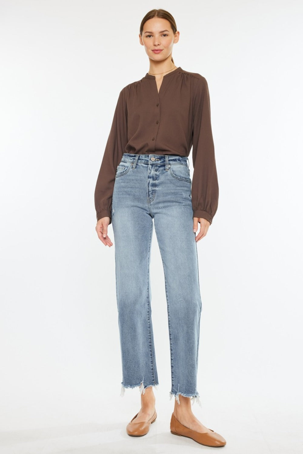 The Kancan High Rise Slim Wide Leg Jeans