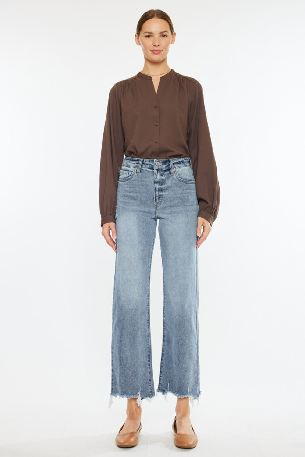 The Kancan High Rise Slim Wide Leg Jeans