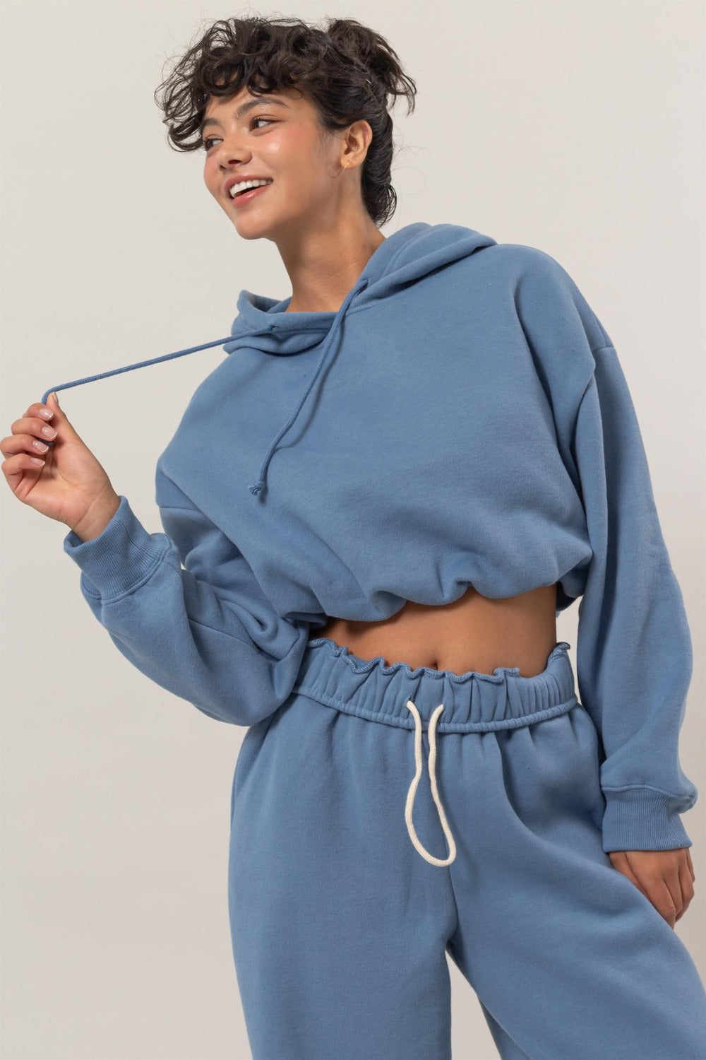 The Bubble Hem Cropped Hoodie