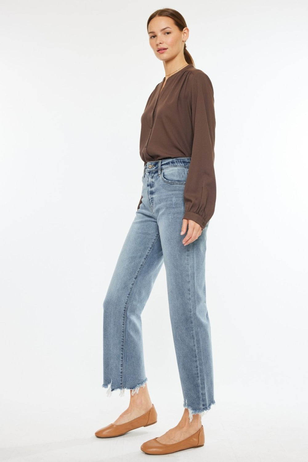 The Kancan High Rise Slim Wide Leg Jeans