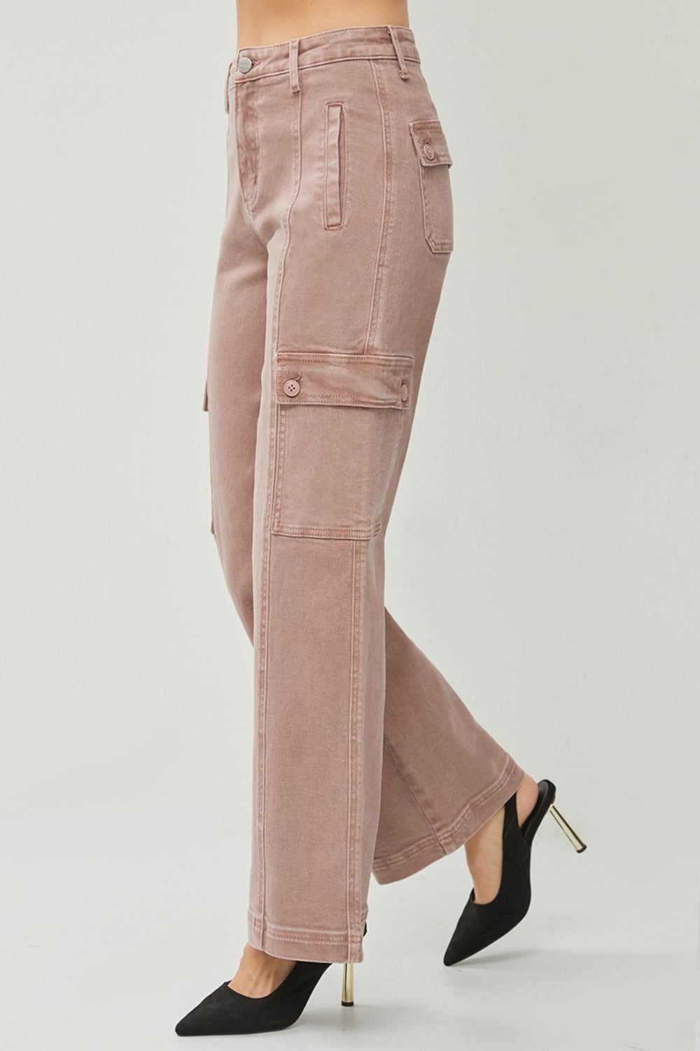 The Perla High Rise Wide Leg Cargo Jeans