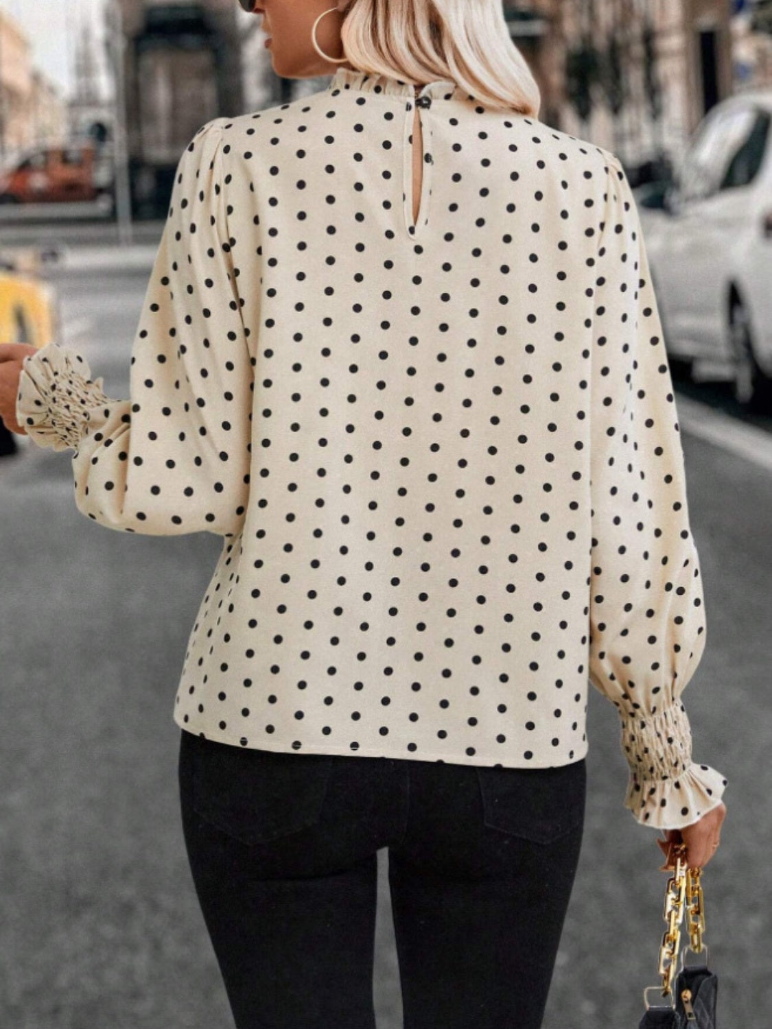 The Juneau Polka Dot Long Sleeve Blouse