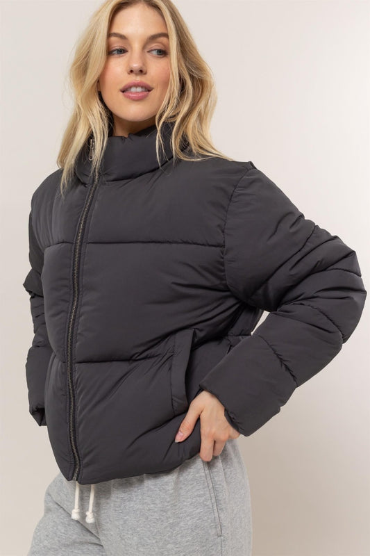 The Kilah Quilted Drawstring Puffer Jacket