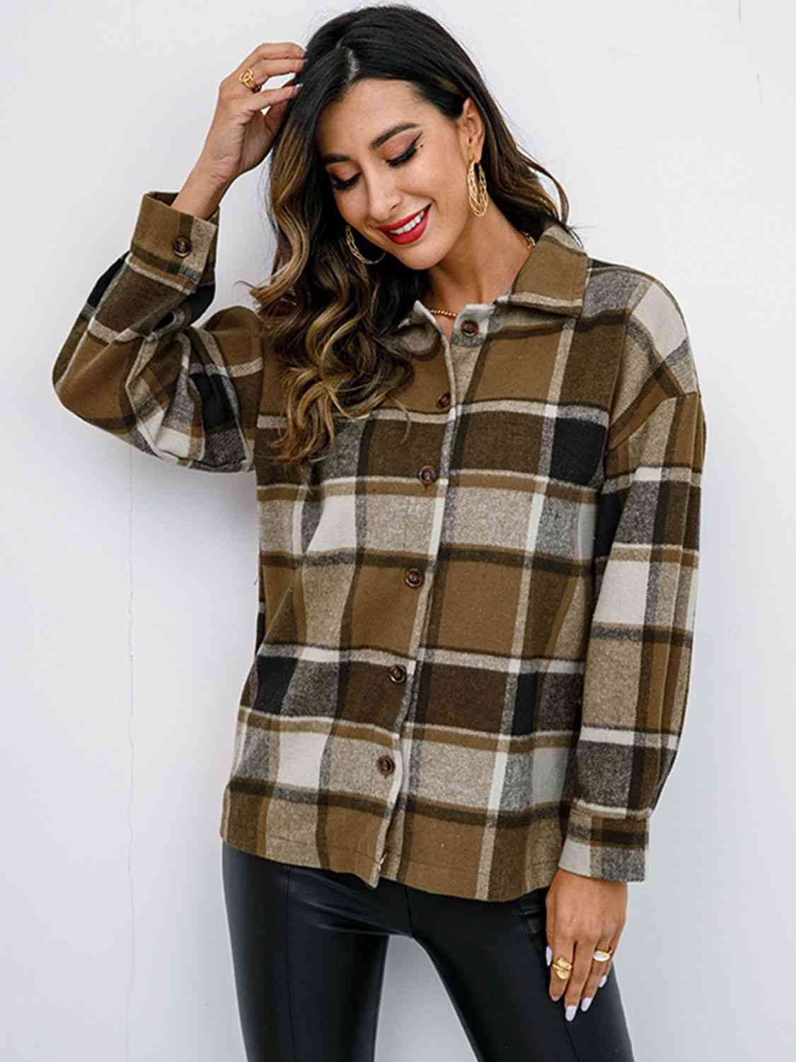 The Elle Plaid Button-Down Jacket