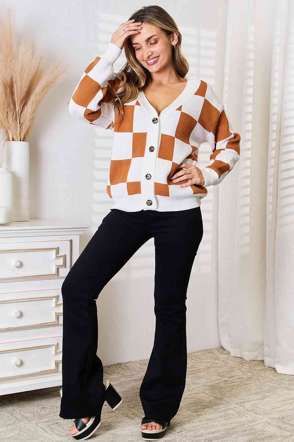 The Margie Checkered Cardigan