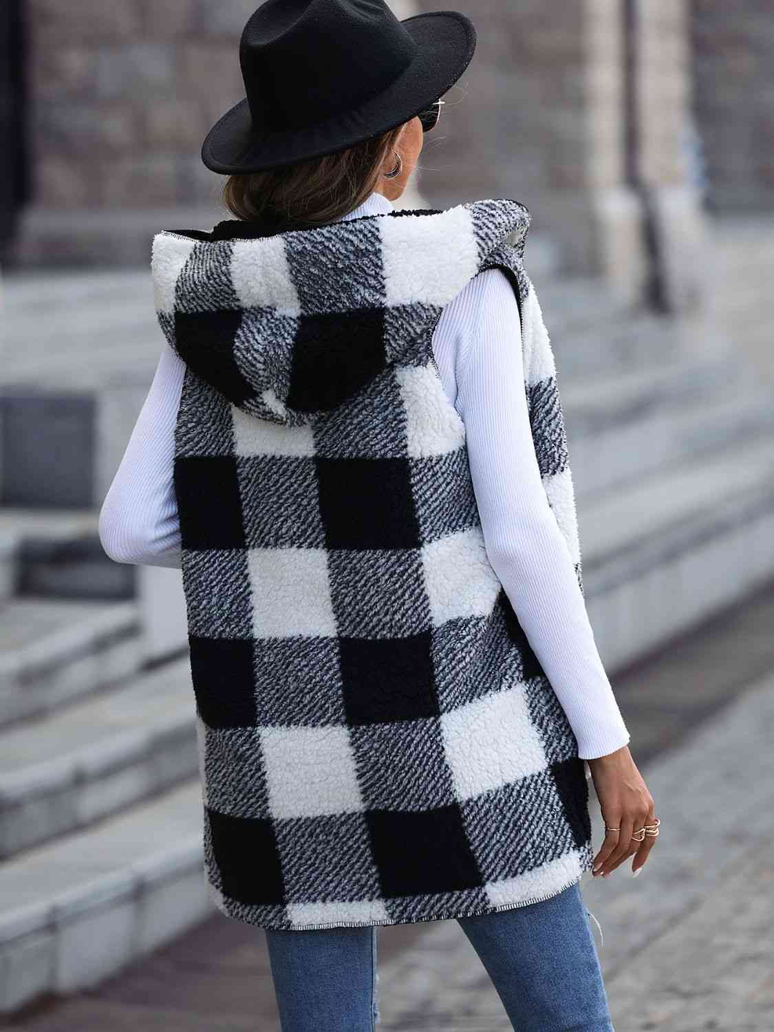 The Victoria Plaid Hooded Vest