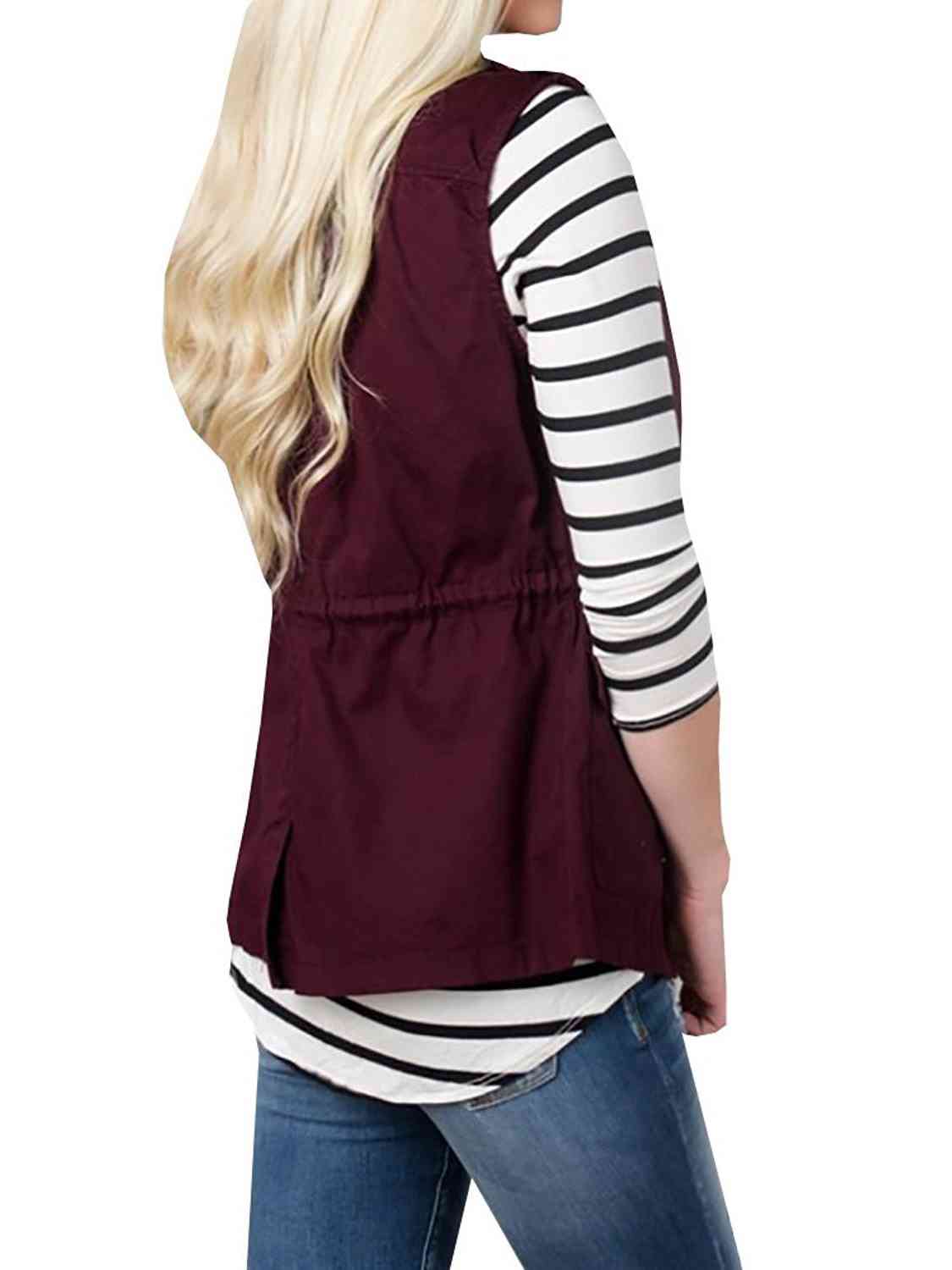 The Morgan Drawstring Vest with Pockets