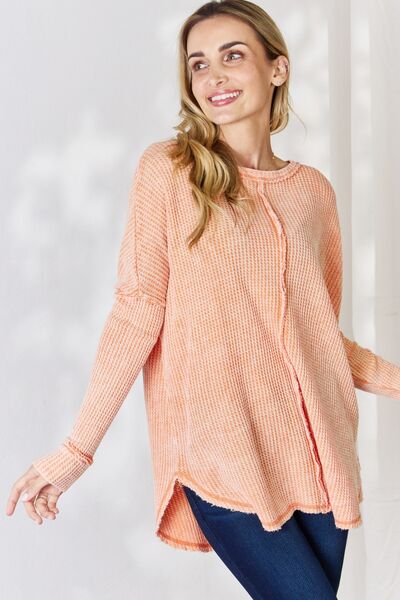 The Heavenly Oversized Washed Waffle Long Sleeve