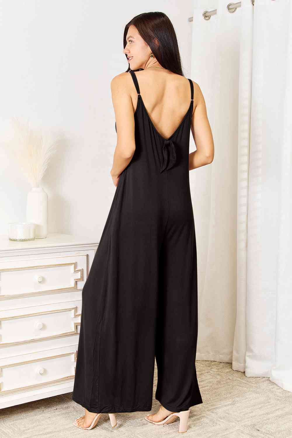 The Isla Spaghetti Strap Wide Leg Jumpsuit