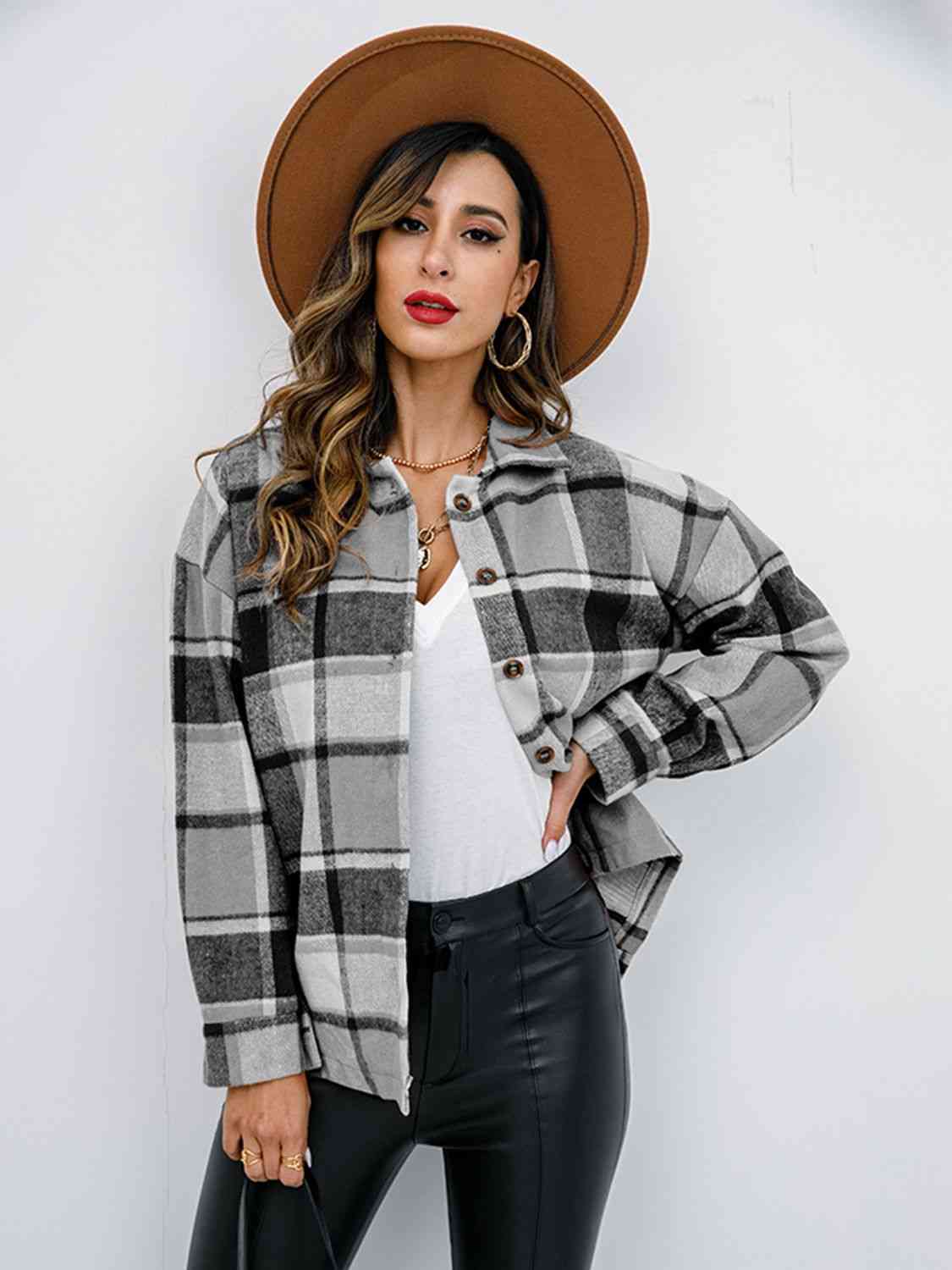 The Elle Plaid Button-Down Jacket