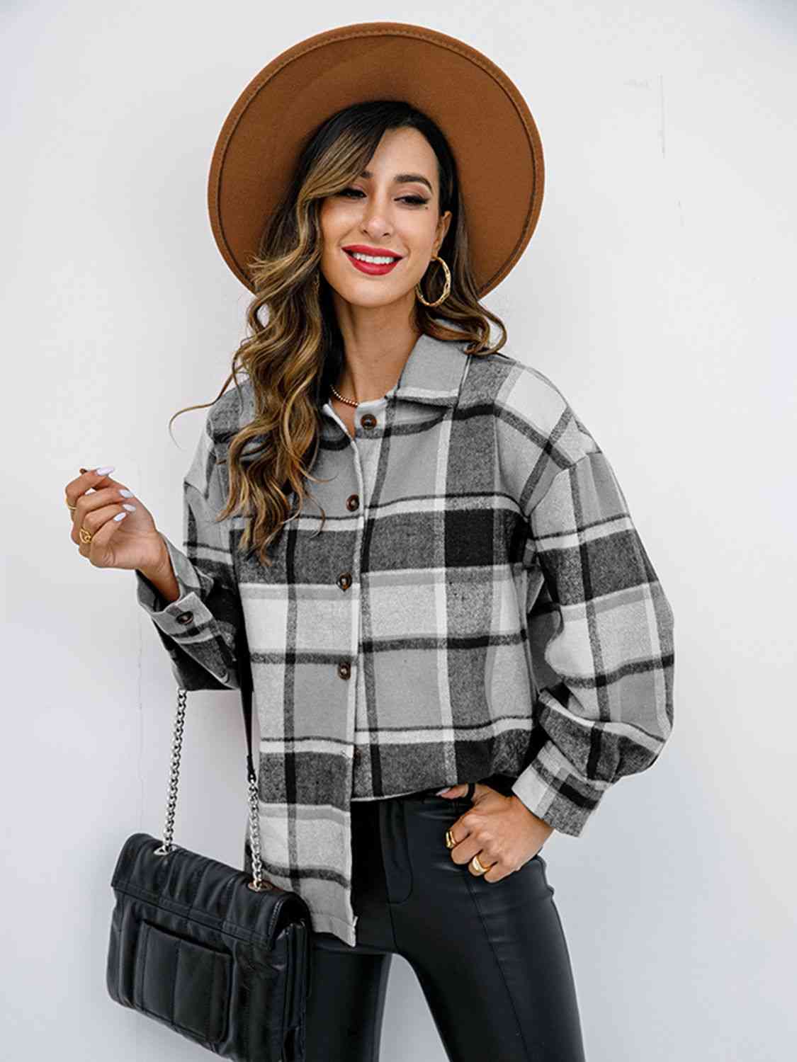 The Elle Plaid Button-Down Jacket