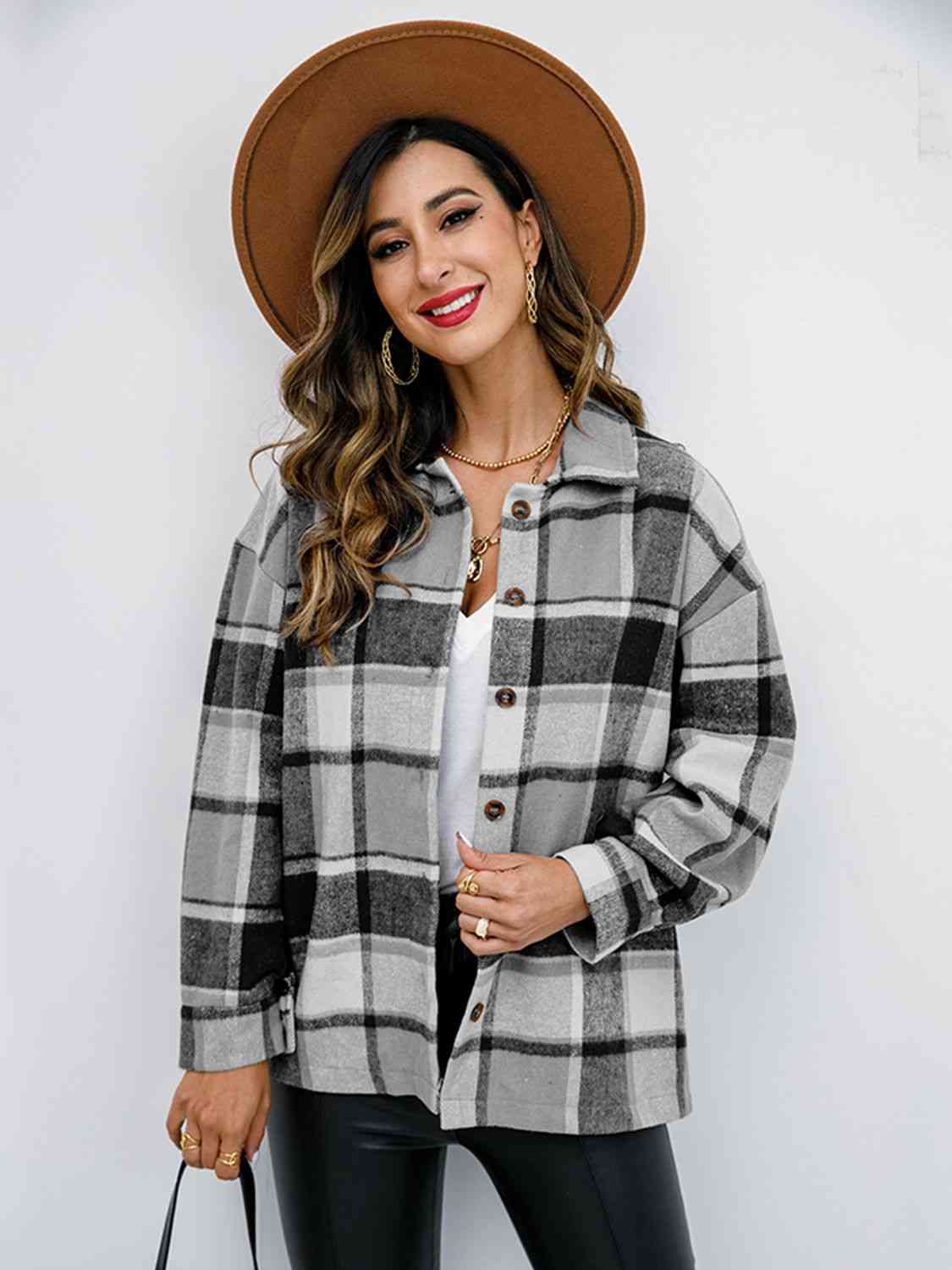 The Elle Plaid Button-Down Jacket