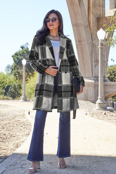 The Carla Plaid Button Up Lapel Collar Coat