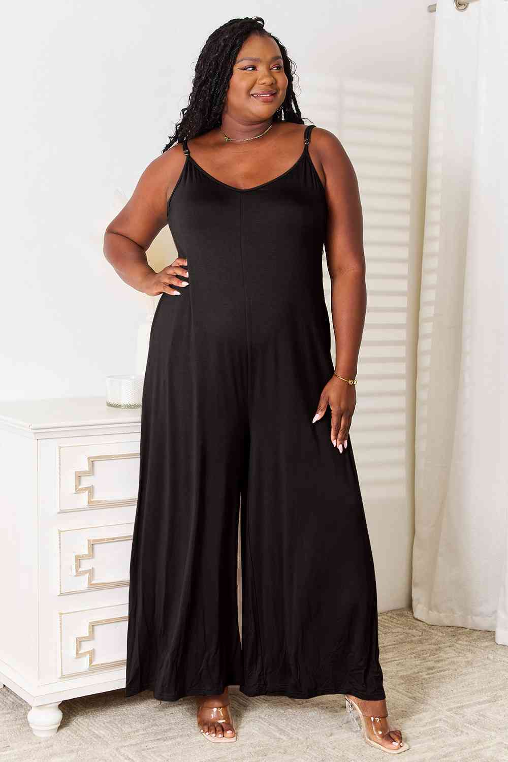 The Isla Spaghetti Strap Wide Leg Jumpsuit