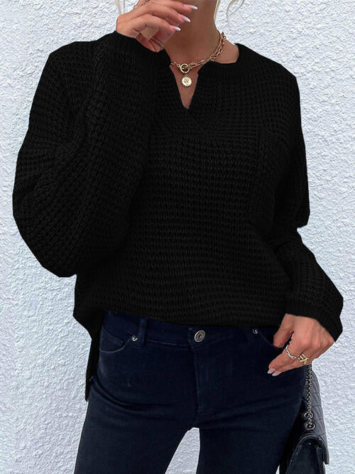 The Allison Waffle Knit Long Sleeve