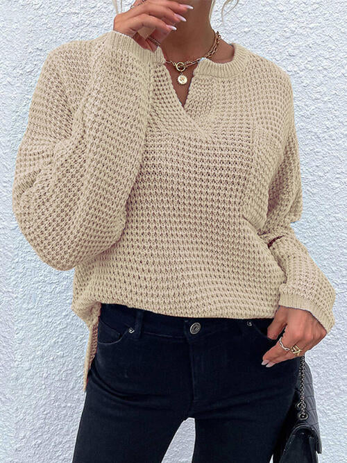 The Allison Waffle Knit Long Sleeve