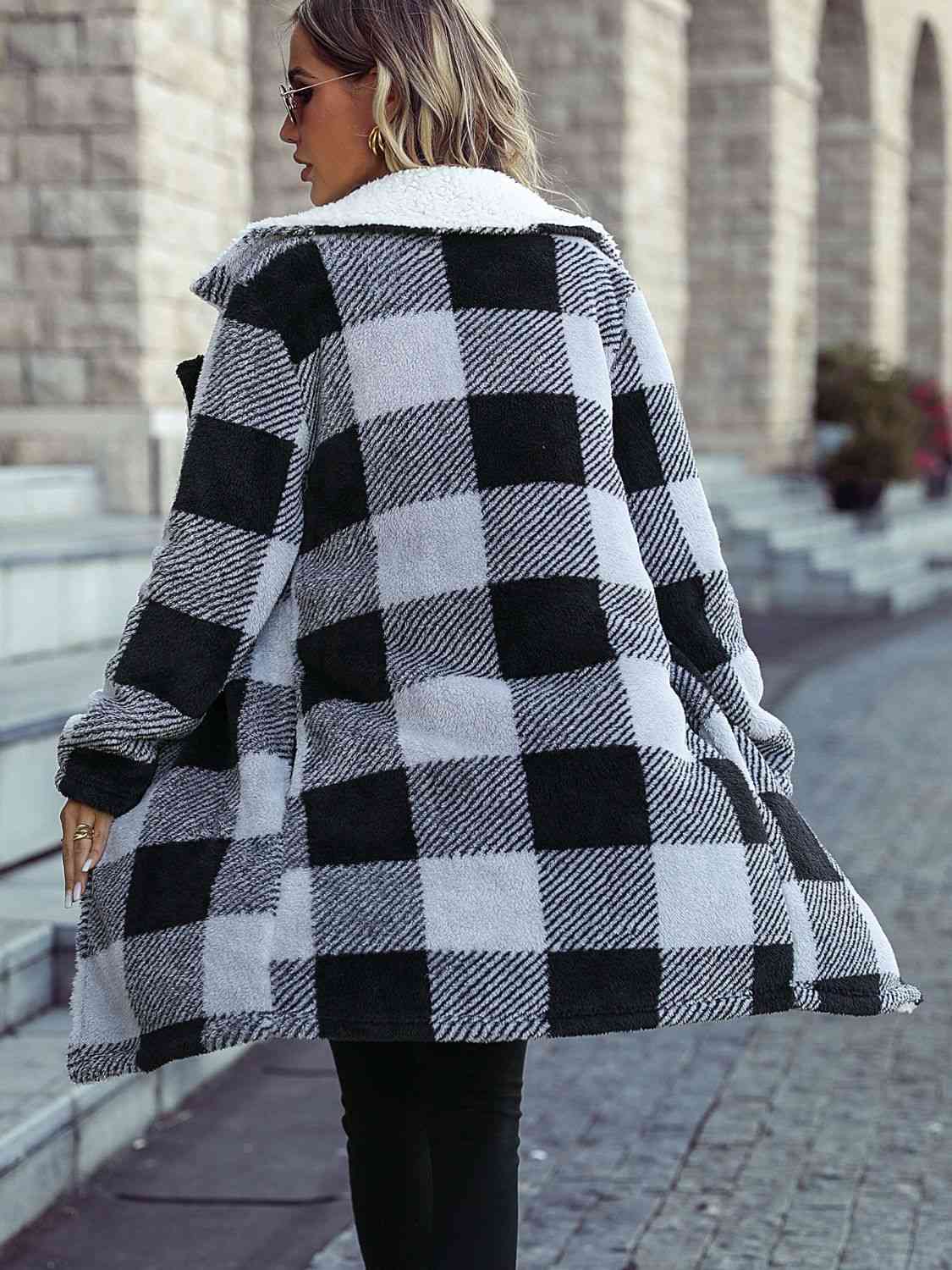 The Lindsey Mid Length Cozy Plaid Jacket