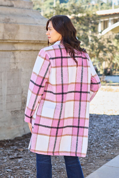 The Carla Plaid Button Up Lapel Collar Coat