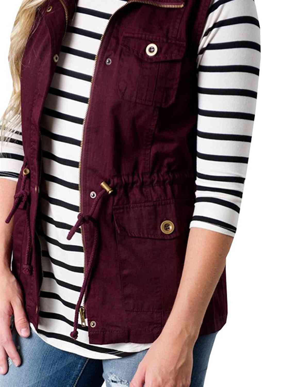 The Morgan Drawstring Vest with Pockets