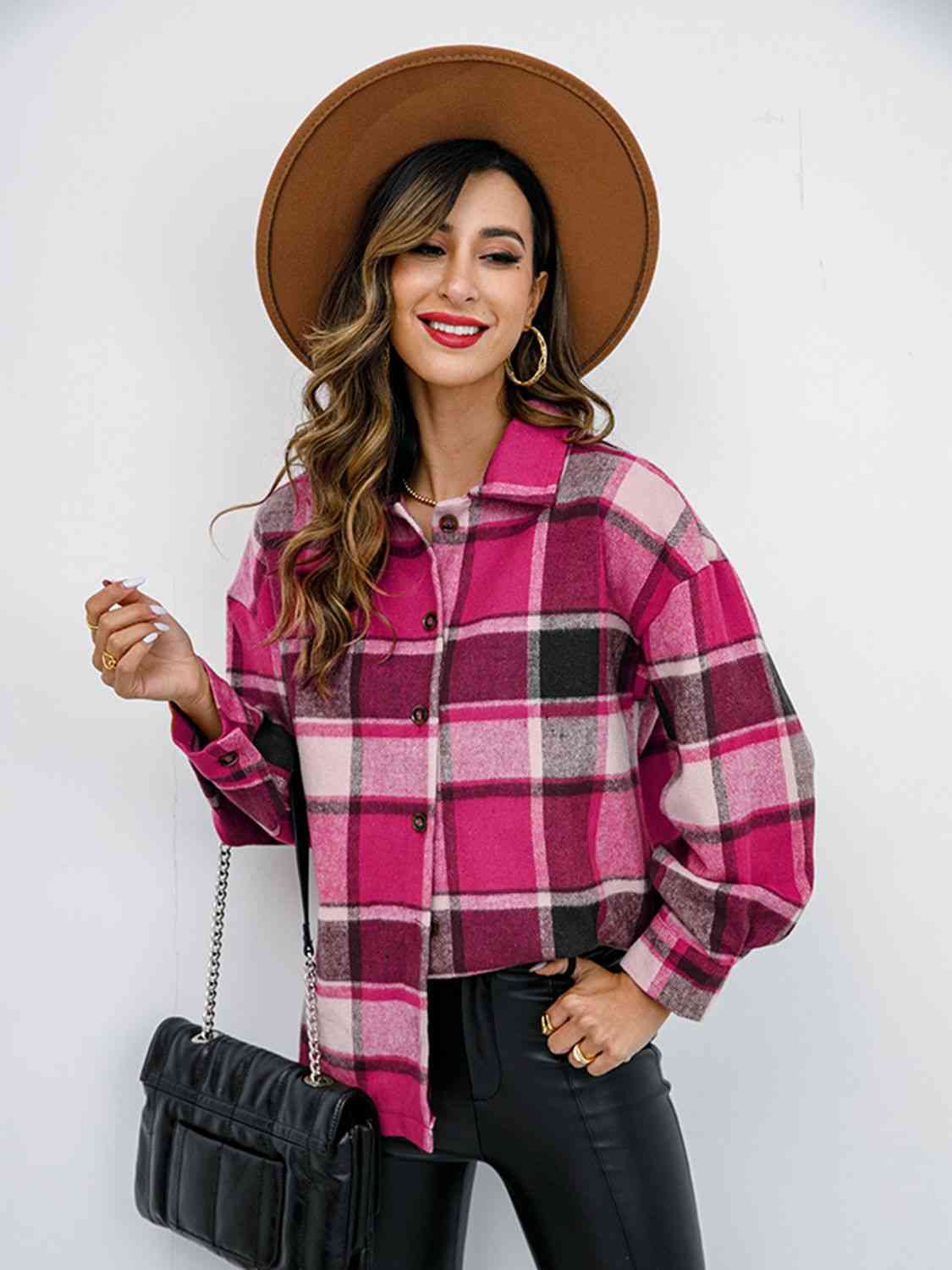 The Elle Plaid Button-Down Jacket