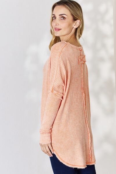 The Heavenly Oversized Washed Waffle Long Sleeve