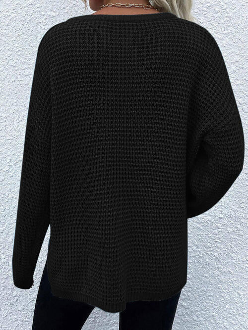 The Allison Waffle Knit Long Sleeve