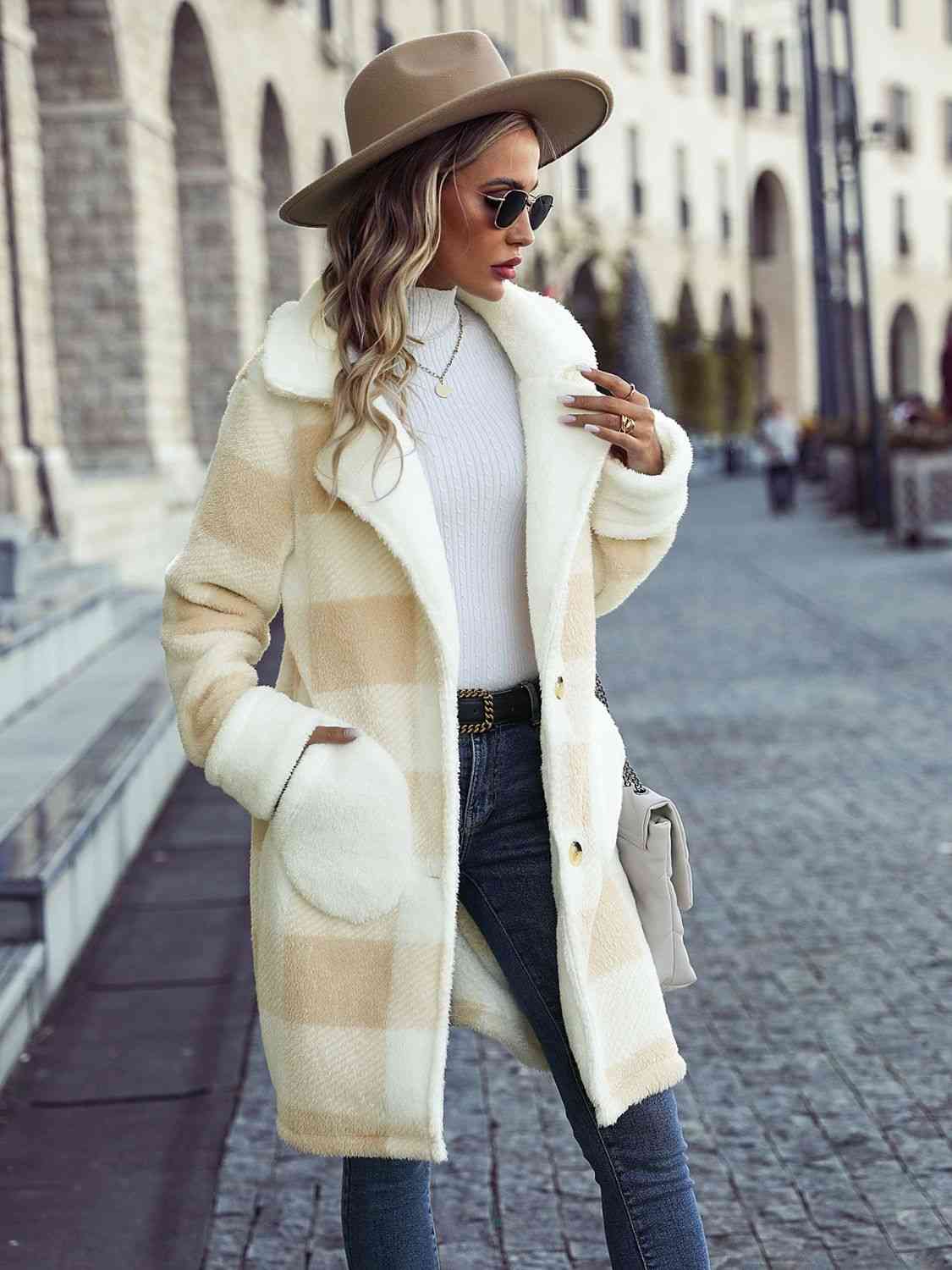 The Evelyn Plaid Button Down Coat