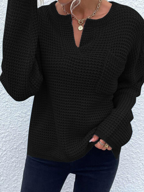 The Allison Waffle Knit Long Sleeve