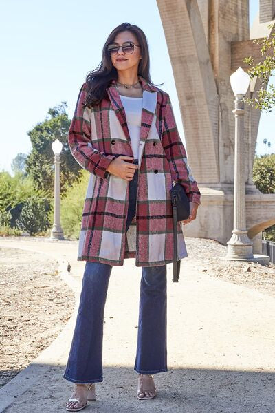 The Carla Plaid Button Up Lapel Collar Coat