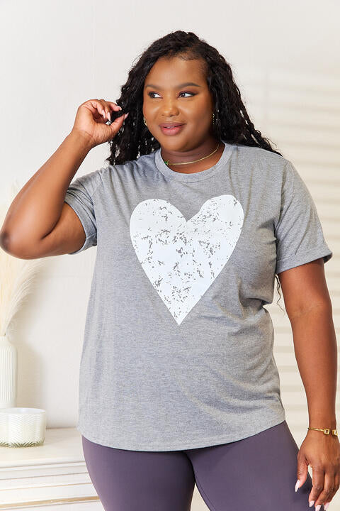Heart Graphic Cuffed Tee