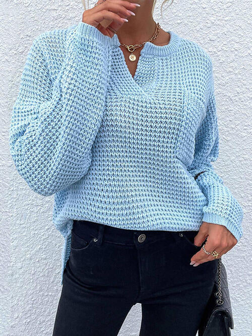 The Allison Waffle Knit Long Sleeve