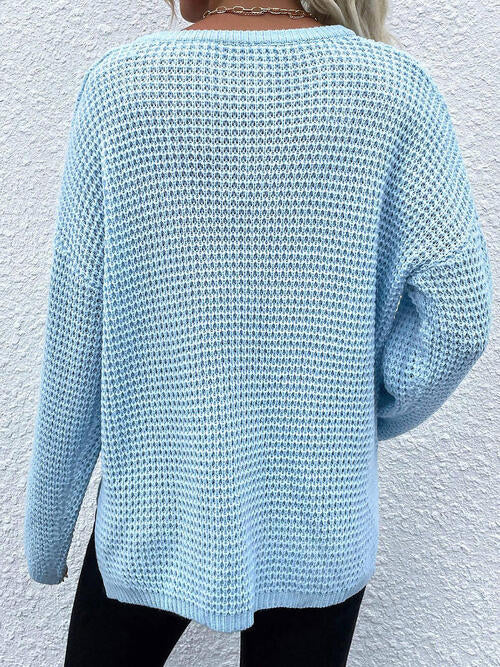 The Allison Waffle Knit Long Sleeve